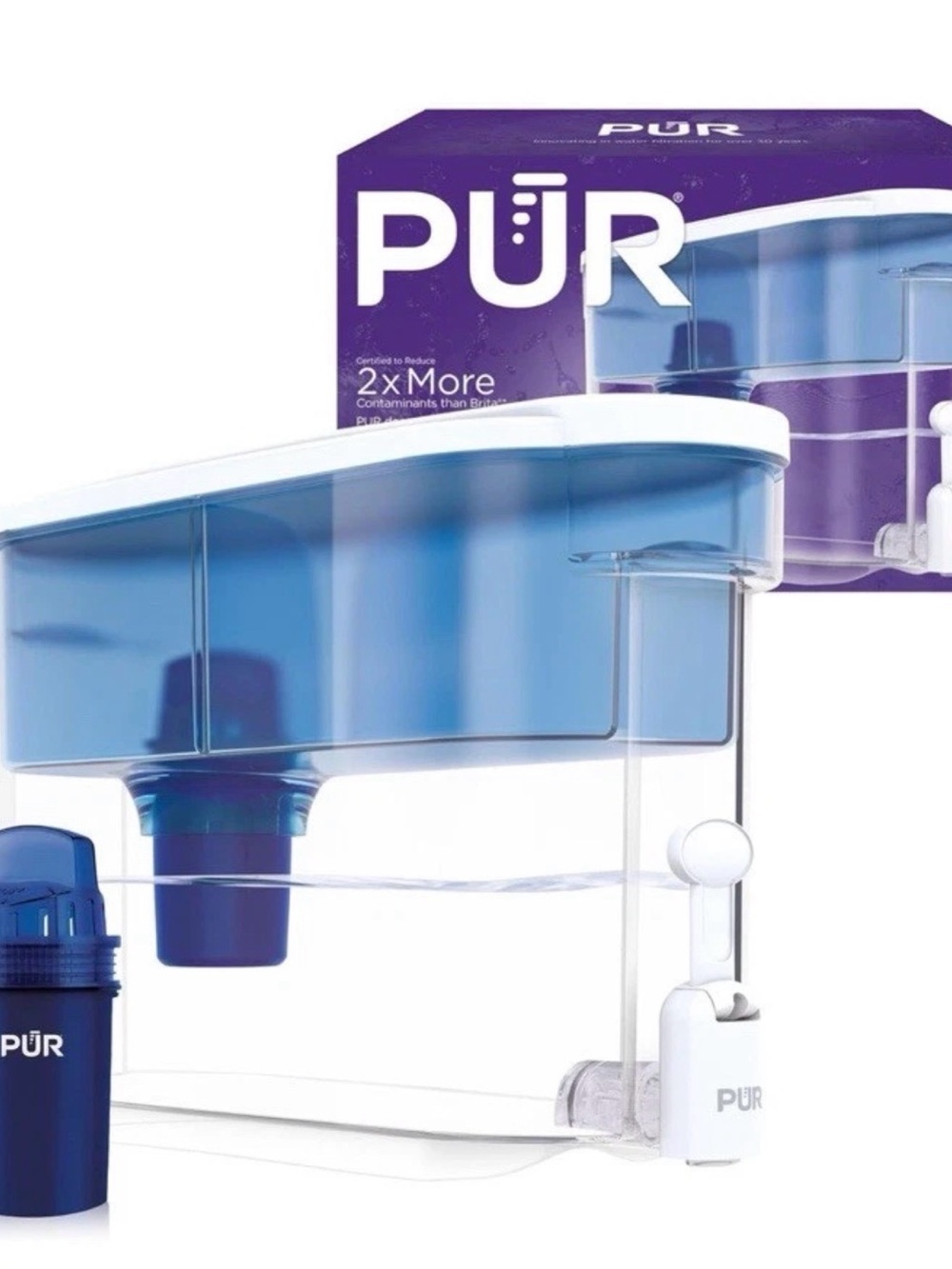 Pur 30-Cup Filter Jug Water Dispenser, Carbon Filter